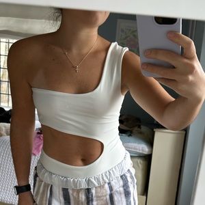 SOLD NWT PLT White Cut Out Bodysuit